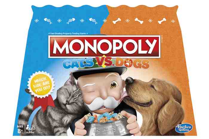 Jeu de Monopoly chiens contre chats